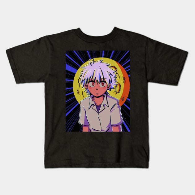 vaporwave aesthetic anime boy 90s retro vibe Kids T-Shirt by KinseiNoHime